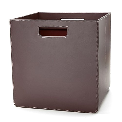 Aufbewahrungsbox - Storage Box Orskov - aus hochwertigem Rinder-Leder braun, weisse Naht von Orskov