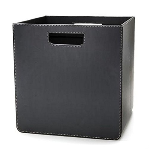 Aufbewahrungsbox - Storage Box Orskov - aus hochwertigem Rinder-Leder schwarz, weisse Naht von Orskov