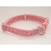 Herzen Und Blumen | Pink Glittery Hundehalsband - Erhältlich in 4 Größen | xs, S, M, L Herzen Und Blumen | Pink Glittery Hundehalsband - Erhältlich in 4 Größen | xs, S, M, L von OrsonAndOlive