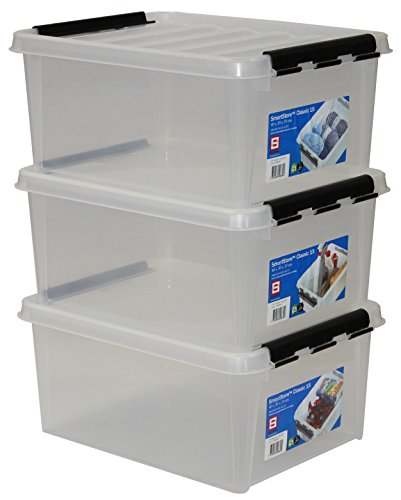 SmartStore 35083903 3er-Set Clipbox Smart Store Classic 15, 14 Liter , transparent von Hammarplast