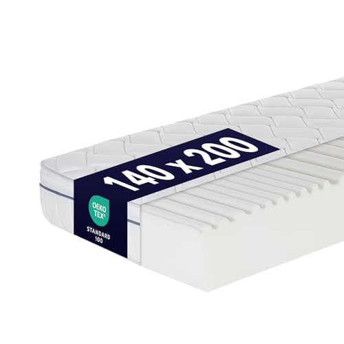 Ortho-Relax Matratze 140x200cm, 23cm hoch, Bett Härtegrad H4 & H5, 100 Nächte Probeschlafen, wendbare Matratze mit weicher & Fester Seite, Wendematratze 7-Zonen-Komfortschaum-Matratze, Öko-Tex 100 Ortho-Relax Matratze 140x200cm, 23cm hoch, Bett Härtegrad H4 & H5, 100 Nächte Probeschlafen, wendbare Matratze mit weicher & Fester Seite, Wendematratze 7-Zonen-Komfortschaum-Matratze, Öko-Tex 100 von Ortho-Relax