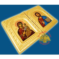 Griechisch Ikonen Auf Golden Hand Geschnitztem Holz Made in Griechenland von OrthodoxArtStore