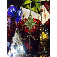 Hängende Natürliche Rote Glasschalen-Ölkerze Vergoldet Oder Vernickelt von OrthodoxArtStore