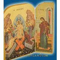 Hölzerne Triptychon-Ikone Der Wiedergeburt von OrthodoxArtStore