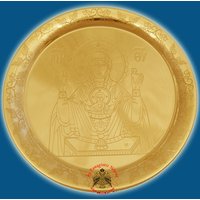 Metall Kommunion Mit Dem Bild Der Heiligen Jungfrau Maria 20cm Silber 925 Oder Vergoldet Versilbert Made in Griechenland von OrthodoxArtStore