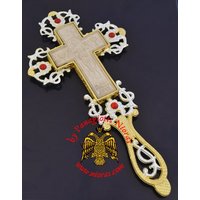 Segenskreuz Mit Berg Athos Geschnitztes Holzkreuz Steinen Made in Griechenland von OrthodoxArtStore