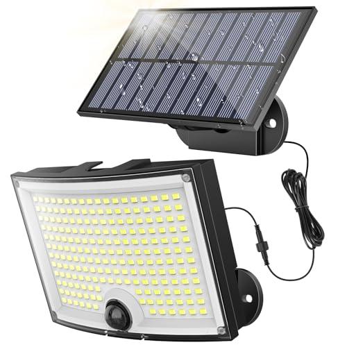 Ortiny Solarleuchten für den Außenbereich, 202 LED Solarstrahler mit Bewegungssensor, Outdoor IP65 Wasserdicht, Solarlampe für Garage, Garten, Hof, Treppenstufen Ortiny Solarleuchten für den Außenbereich, 202 LED Solarstrahler mit Bewegungssensor, Outdoor IP65 Wasserdicht, Solarlampe für Garage, Garten, Hof, Treppenstufen von Ortiny