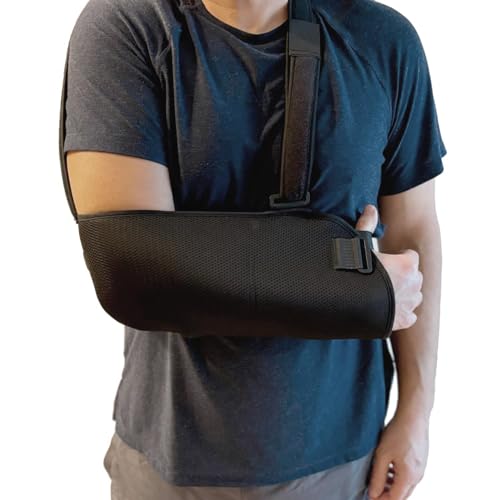 Ortones - Verstellbare Armschlinge für Arm und Schulter mit Anti-Rotationsgurt - Bilateraler Immobilisierer Universalgröße - Schwarz von Ortones