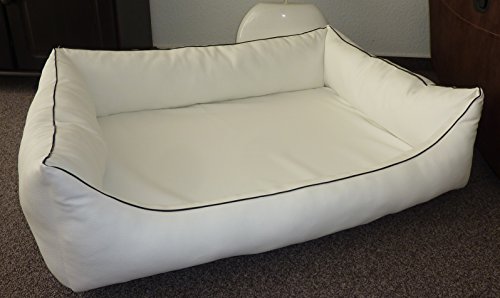 Ortopedico Orthopaedisches Hundesofa Hundebett Kunstleder Hundebettenmanufaktur 80 cm X 60 cm mit Viscoschaum Matratze (Weiss) von Ortopedico