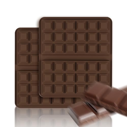 2 Stück Schokoladenform Silikon Tief, 2025 Neues Modell Silikonform Schokoladentafel Tief, Multifunktional Schokoladenform Tief Dubai, Silikon Schokoladenform Tafel Tief für DIY von Ortviai