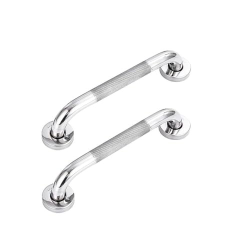 Oruiiju 2 Stück Haltegriff Dusche Edelstahl 304 mit Gerändelte Fläche，30cm Haltegriffe für Senioren, Duschgriff für Badewanne, WC, Badezimmer, Küche, Treppen-Handlauf von Oruiiju