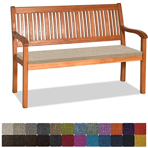 Bankauflage Stuhlkissen Bankkissen mit Krawatte Waschbar ,100x45x3cm，2 3 4-Sitzer Sitzkissen Rutschfeste Auflage für Gartenbank ,Küche,Terrasse Innen und Außenbereich，dunkelbeige ,Dicker Leinenstoff von Orumrud