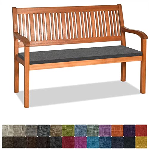 Bankauflage Stuhlkissen Bankkissen mit Krawatte Waschbar ,110x40x5cm,1 2 3 4-Sitzer Sitzkissen Rutschfeste Auflage für Gartenbank ,Küche,Terrasse Innen und Außenbereich，Dicker Leinenstoff,warmes grau von Orumrud