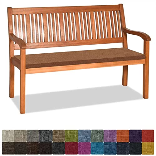 Orumrud Bankauflage Stuhlkissen Bankkissen mit Krawatte Waschbar,80x30x5cm,1 2 3 4-Sitzer Sitzkissen rutschfeste Auflage für Gartenbank,Küche,Terrasse Innen und Außenbereich，Dicker Leinenstoff,braun von Orumrud