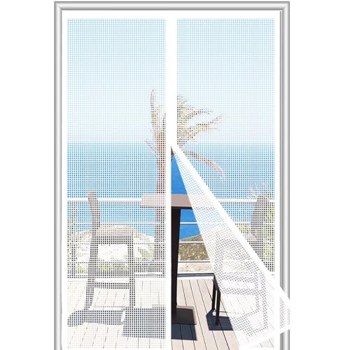 Fiberglas Magnet Fliegengitter Tür 90x225 cm,Verstärktes Schwerlastnetz Insektenschutz Balkontür Magnet,Fliegengitter Balkontür Ohne Bohren,Insektenschutz vorhang für Balkontür Terrassentür,Weiß Fiberglas Magnet Fliegengitter Tür 90x225 cm,Verstärktes Schwerlastnetz Insektenschutz Balkontür Magnet,Fliegengitter Balkontür Ohne Bohren,Insektenschutz vorhang für Balkontür Terrassentür,Weiß von Orumrud