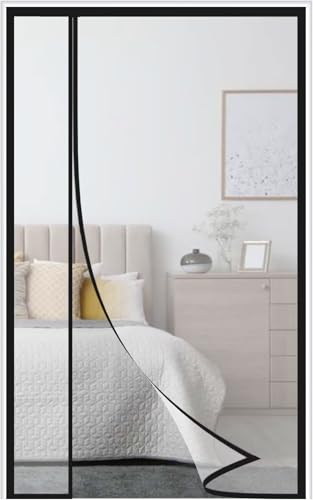 Magnet Wärmeschutzvorhang Tür Transparent 95x205cm,Reversible Linke Oder Rechte Seitenöffnung,Thermo Türvorhang,Isolier Schutz Vorhang,Selbstschließend,Haustierfreundlich,Wasserdicht,Schwarz von Orumrud