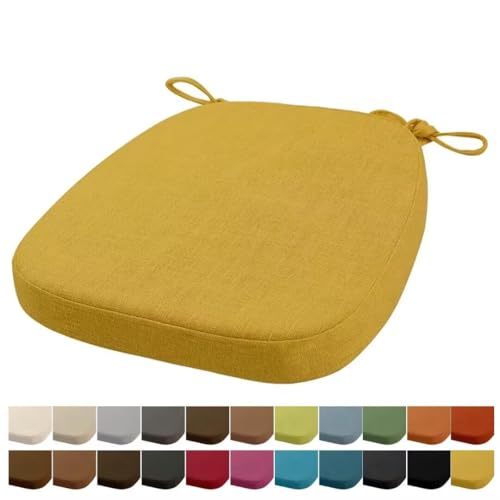 Orumrud 43x42x33CM(3CM Dicke) Stuhlkissen, Gartenstuhl Sitzkissen, Esszimmerstuhl Sitzkissen, waschbar, mit Reißverschluss, Riemen, rutschfestes Sitzkissen für Gartenstuhl (Gelb 1 Stück) von Orumrud