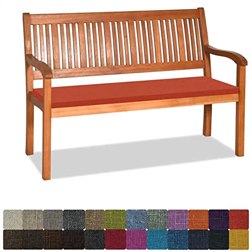 Orumrud Bankauflage Stuhlkissen Bankkissen mit Krawatte Waschbar,100x30x3cm，2 3 4-Sitzer Sitzkissen rutschfeste Auflage für Gartenbank,Küche,Terrasse Innen und Außenbereich，Orange Rot von Orumrud