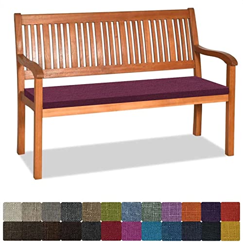 Orumrud Bankauflage Stuhlkissen Bankkissen mit Krawatte Waschbar,100x45x3cm，2 3 4-Sitzer Sitzkissen rutschfeste Auflage für Gartenbank,Küche,Terrasse Innen und Außenbereich，dunkellila von Orumrud