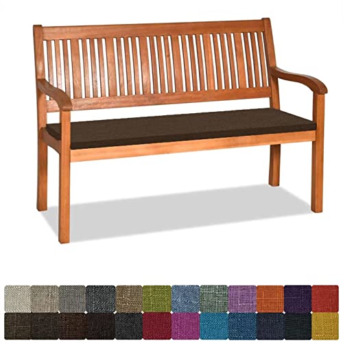 Orumrud Bankauflage Stuhlkissen Bankkissen mit Krawatte Waschbar,110x35x3cm，2 3 4-Sitzer Sitzkissen rutschfeste Auflage für Gartenbank,Küche,Terrasse Innen und Außenbereich，tiefes warmes braun von Orumrud