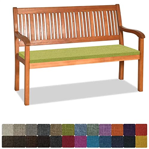 Orumrud Bankauflage Stuhlkissen Bankkissen mit Krawatte Waschbar,130x45x3cm，2 3 4-Sitzer Sitzkissen rutschfeste Auflage für Gartenbank,Küche,Terrasse Innen und Außenbereich，Grün,Dicker Leinenstoff von Orumrud