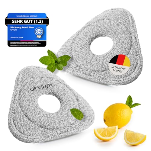 Orvium Dreieckige Ersatzpads Wischpads für Boden 2 Stück – Mikrofaserpads für alle Bodenarten Zubehör von Orvium