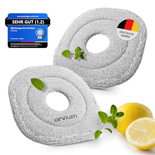 Orvium Quadratische Ersatzpads Wischpads für Boden 2 Stück – Mikrofaserpads für alle Bodenarten Zubehör von Orvium