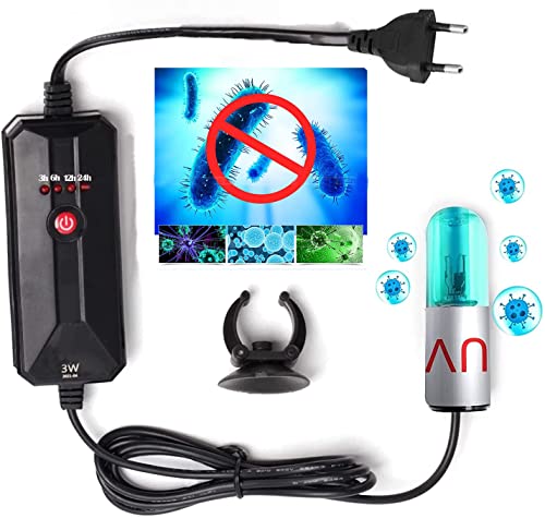 Aquarium UV Sterilisator Licht mit Timer,Minigröße Heim UV Licht Desinfektion Gartenwasser sauber UV-Sterilisatoren Aquarien UV lampen Sterilisator von Haus und Küche,Wasser Aquarien,Gartenteich von OsAtNb