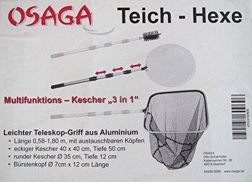 Kescher-Set Osaga Teich-Hexe 3 in 1 Kescher-Set von Koi-boerse.de