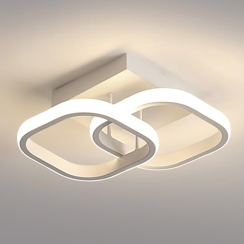 Osairous LED Deckenleuchte Moderne, Deckenlampe LED Quadratisch Weiß 2137LM, Deckenbeleuchtung Lampen aus Aluminium für Schlafzimmer Wohnzimmer Küche Korridor, Natürliches Licht 4500K, 29CM von Osairous