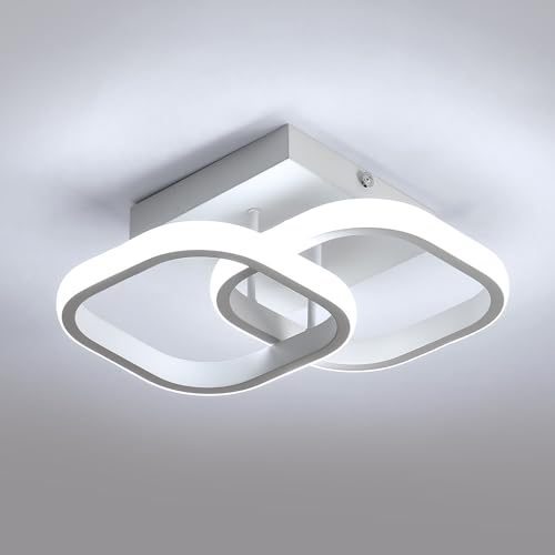 Osairous LED Deckenleuchte Moderne, 22W LED Deckenlampe Quadratisch 2550LM, Deckenbeleuchtung Lampen Acryl Weiß für Schlafzimmer Wohnzimmer Flur Küche Durchmesser, Kaltweißes Licht 6500K, 29cm von Osairous