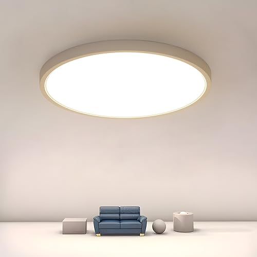 Osairous LED Deckenleuchte Ø30cm, 24W Flach Rund Deckenlampe, IP44 Wasserdicht, 4000K 2160LM Neutrallicht lampen für Wohnzimmer, Schlafzimmer, Badezimmer, Küchenlampe, Flur von Osairous