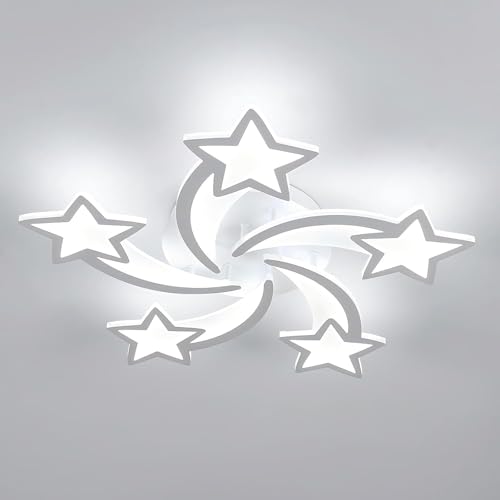 Osairous Lampen Wohnzimmer Modern, 60W 6700LM Lampe Wohnzimmer, Kreativ 5-Lampen Schlafzimmerlampe, Wohnzimmer Lampe Decke WeißEs Licht 6500K von Osairous