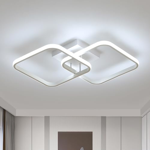 Osairous LED Deckenleuchte Moderne 42W 4700LM, Quadratische Deckenleuchte LED Weiß 59cm, Küchenlampe Deckenleuchte Acryl 6500K für Küche Esszimmer Wohnzimmer Studio Büro, Kühles Weißes Licht von Osairous