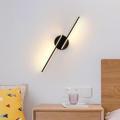 Osairous Wandlampe Innen LED Modern 55CM, 22W 2475LM Wandleuchte LED Schwarz, Wandbeleuchtung Flur Warmweiss 3000K für Schlafzimmer Korridor Wohnzimmer Treppe Osairous Wandlampe Innen LED Modern 55CM, 22W 2475LM Wandleuchte LED Schwarz, Wandbeleuchtung Flur Warmweiss 3000K für Schlafzimmer Korridor Wohnzimmer Treppe von Osairous