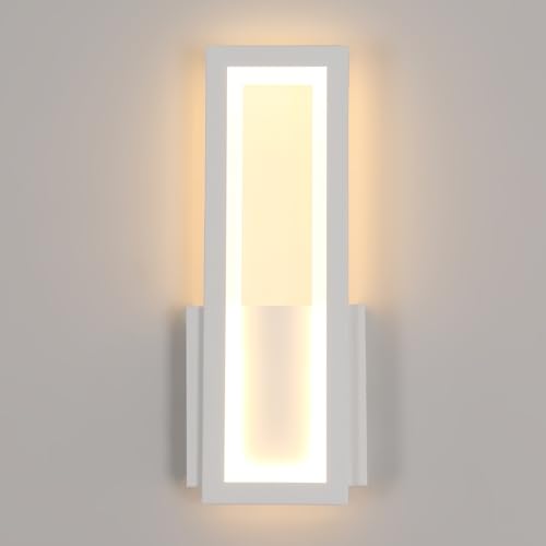 Osairous Wandleuchte LED Innen Modern, 16W 2000LM Wandlampe Acryl Weiß, Flur Wandbeleuchtung Warmweiß 3000K für Schlafzimmer Korridor Wohnzimmer Treppe, 32CM von Osairous