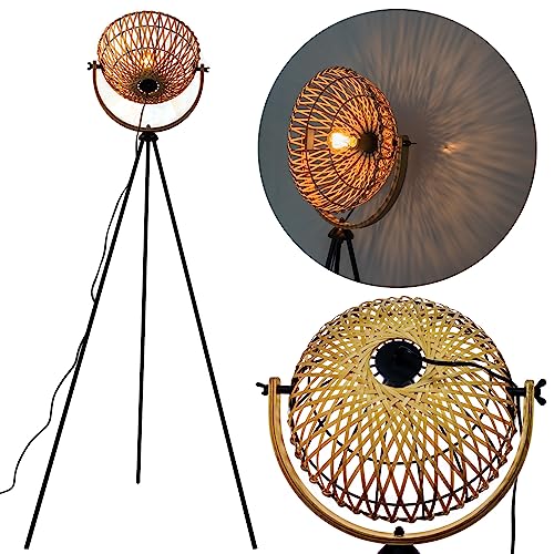 Osasy Bambus Rattan-Stehlampe Holz Handgeflochtene Stehlampe aus Bambus Weben Landhaus lampenschirm rattan Heimdekoration von Osasy