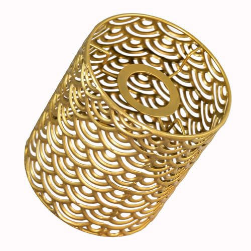 Osasy Dekorative Lampenschirm Metalllampe Schattenabdeckung, Wellenmuster Design, Goldfarben E27 E14 klein Lampenschirme Osasy Dekorative Lampenschirm Metalllampe Schattenabdeckung, Wellenmuster Design, Goldfarben E27 E14 klein Lampenschirme von Osasy