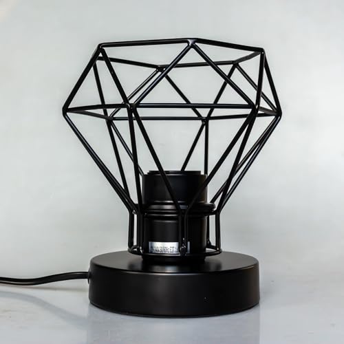 Osasy Lampensets: industriell Metall schwarz Lampenschirm, sicheres Netzkabel industriell kleiner polierter Lampenfüße Metall Vintage Tischlampe von Osasy