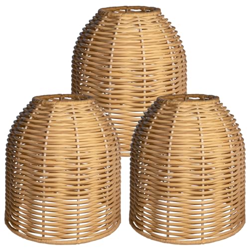 Rattan Lampenschirm, 3er Set, gewoben, Boho Stil, für Stehleuchte, Wandleuchte, Deckenleuchte, Pendelleuchte, Tischleuchte Rattan Lampenschirm, 3er Set, gewoben, Boho Stil, für Stehleuchte, Wandleuchte, Deckenleuchte, Pendelleuchte, Tischleuchte von Osasy