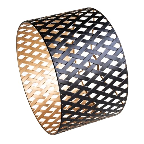 Osasy schwarz/goldlampenschirm Metall Kronleuchter Tischleuchte Lampenschirm Ersatzschirm Runde hohle Stehlampe Schirm Deckenleuchte Lampenschirm für Schlafzimmer Wohnzimmer von Osasy
