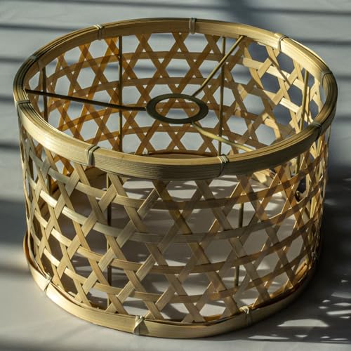 ztHX2BY1Lampenschirm Bambus geschnitzte Lampenschirme, geflochtene Rattan-Lampenschirme durchbrochene, vielseitige Heimdekoration Update von Osasy