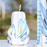 Geschnitzte Kerzen Schwan 5.1'''-Zwei Variationen Von Kerze - Handgemachte Weihnachtskerze Geschenk -Handgeschnitzte Kerze Blau-Oscar von OscarCandles