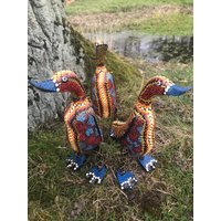 25cm Handgemachte Vita Craft Funky Bunt Bemalte Ente von OscarsCave