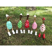 Hand Bemalt Bambus Herz Hölzerne Ente Indoor Outdoor Natural Love Valentines Hand Bemalt Bambus Herz Hölzerne Ente Indoor Outdoor Natural Love Valentines von OscarsCave