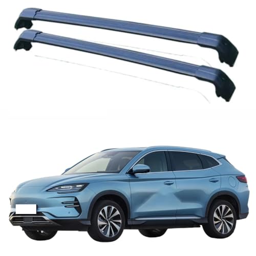 OscitY 2pcs Auto Luftfahrtaluminium Dachträger, Für BYD Song Plus/Seal U 2023+ Dachreling Rack Gepäck Querträger Relingträger Gepäckablage Car Zubehör,A/Black von OscitY