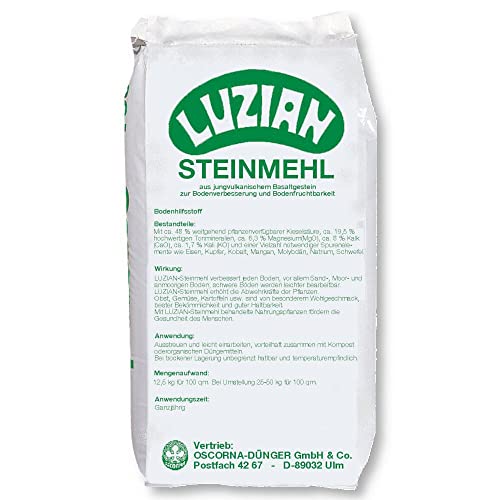 Luzian Steinmehl 12,5 kg Basalt Bodenaktivator Bodenverbesserer Bodenhilfsstoff von Oscorna