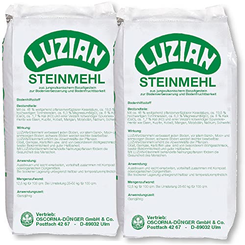 Oscorna Luzian Steinmehl 25 kg Basalt Bodenaktivator Bodenverbesserer Bodenhilfsstoff von Oscorna