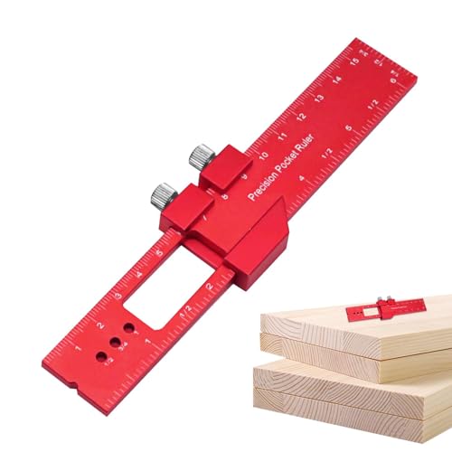 Holzbearbeitungslineale | 160 Mm Einstellbarer Winkel Holzbearbeitungslineal Mit Gleitanschlägen | Präzisions Zoll Holzbearbeitungslineale, Taschenanreiß Quadratlineal von Oseczmut
