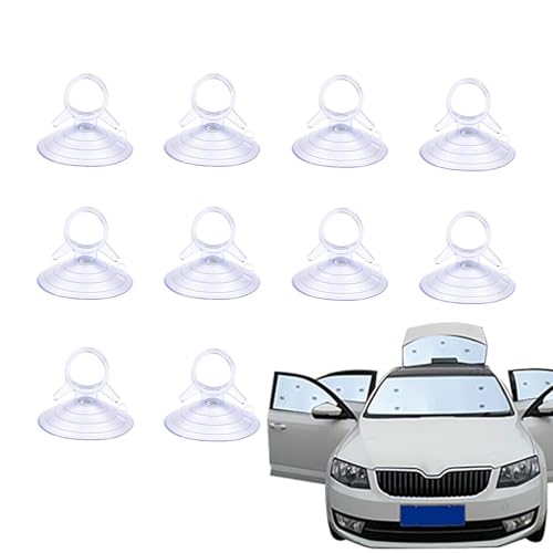 Oseczmut 20 Stück Auto-Saugnapf, Auto-Glas-Saug-napf, Sonnenschutz, 4,5 Cm, Wiederverwendbarer Zugring, Schwalbenschwanz-Saugnapf-Haken Für Windschutzscheibe, Bad Und Küche von Oseczmut